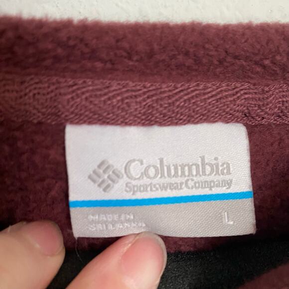Columbia Hooded Sweatshirt Burgundy Large - Picture 4 of 8
